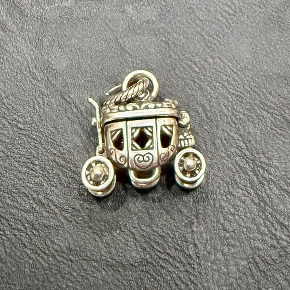 👑🆕👑Brighton "CINDERELLA'S COACH" Working Hinge & Latch! Pink Enamel Inside!